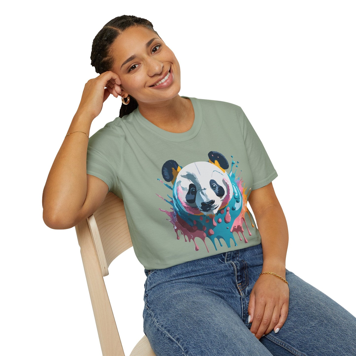 Panda Shirt Unisex T Shirt Gildan Softstyle 64000 Panda Graphic Animal Tee 100 Percent Cotton