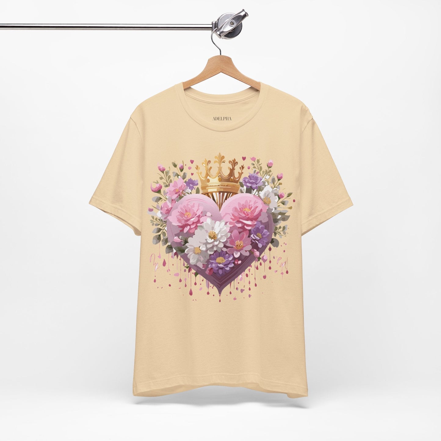 Valentine Day Graphic Unisex 100 Cotton Vintage Artwork with Love and Flower Design Tee 2