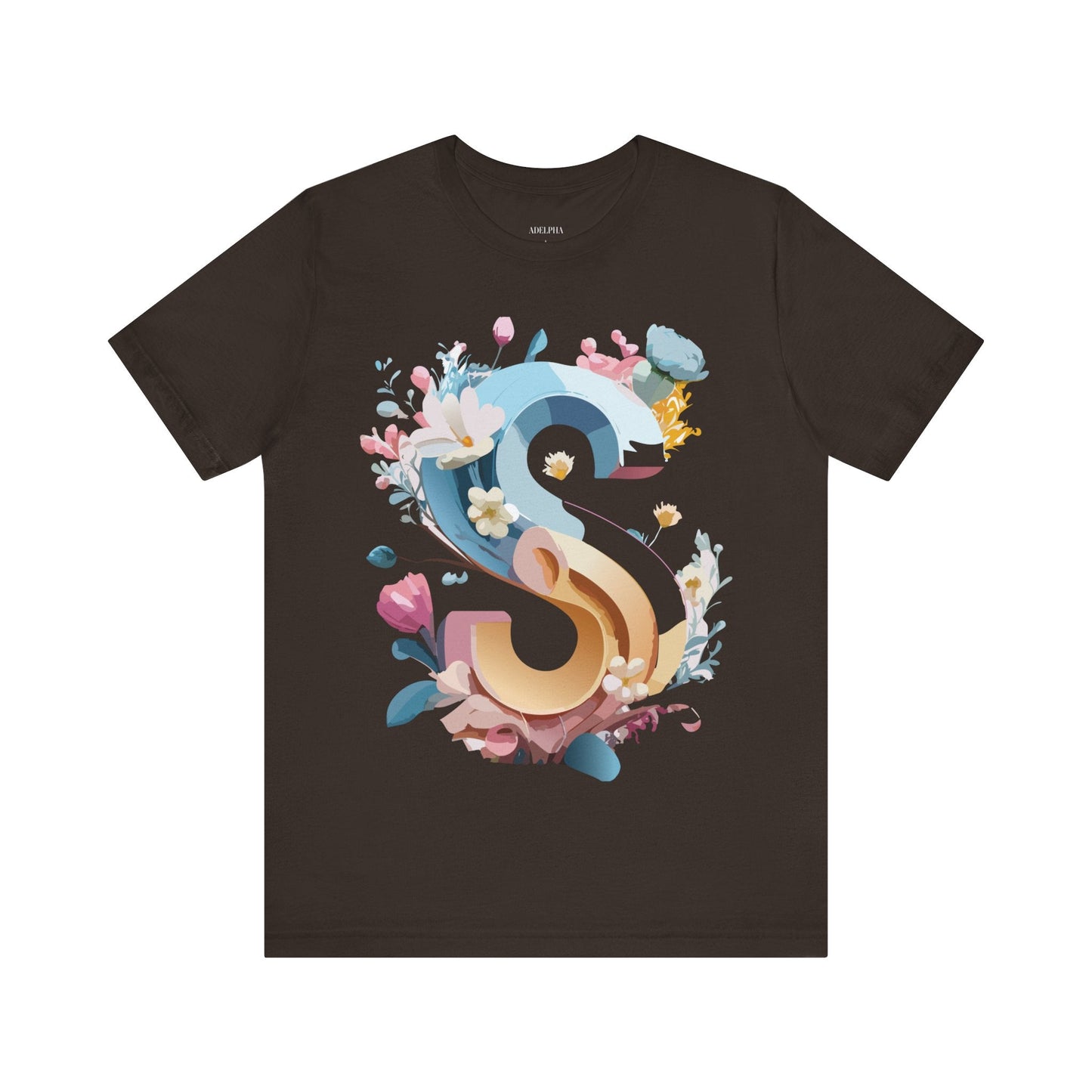 Letter S Shirt Graphic Tee Unisex Jersey Short Sleeve Premium Vintage Inspired Artwork Adelpha