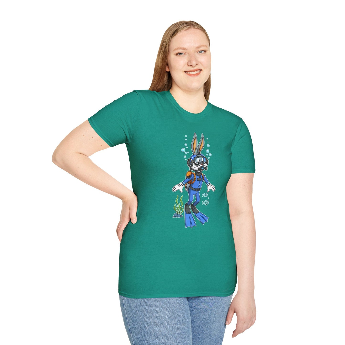 Cartoon Bunny Graphic Unisex Cotton Animal Animation Artwork Design Tee 16