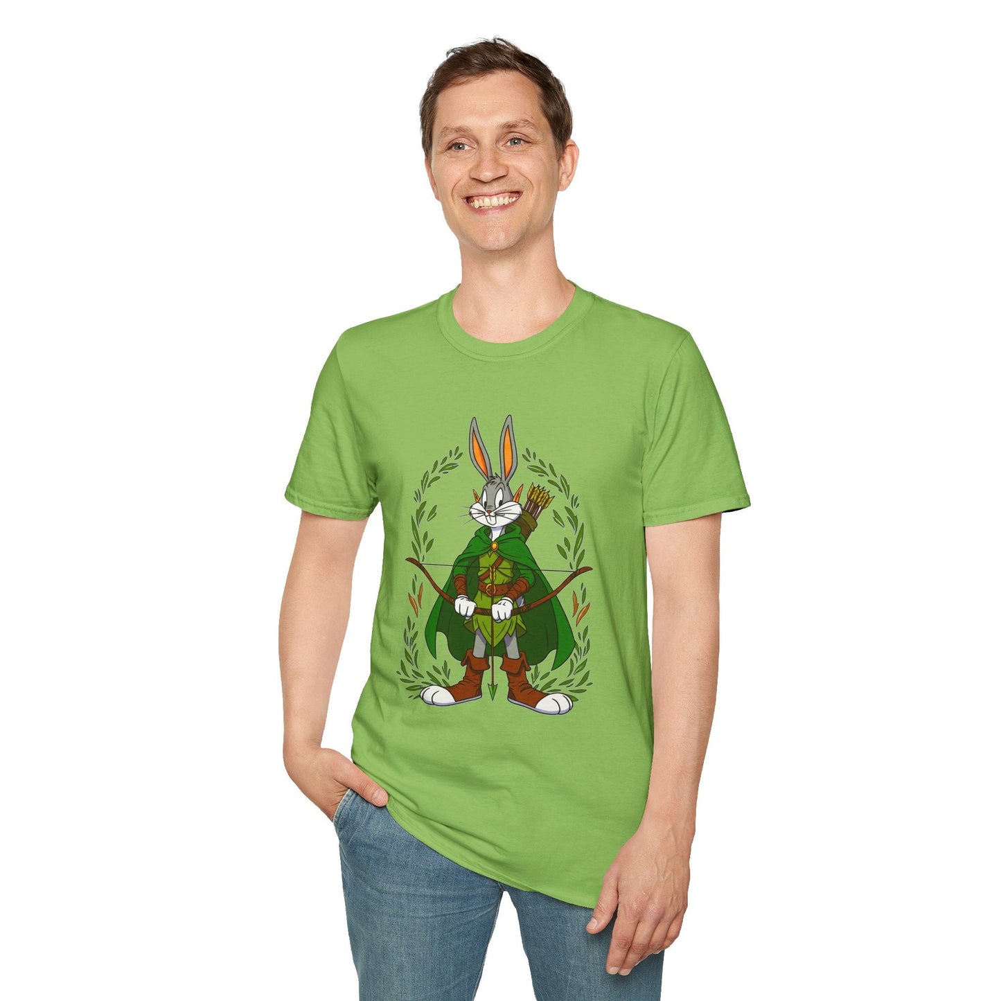 Cartoon Bunny Graphic Unisex Cotton Animal Animation Artwork Design Tee 46