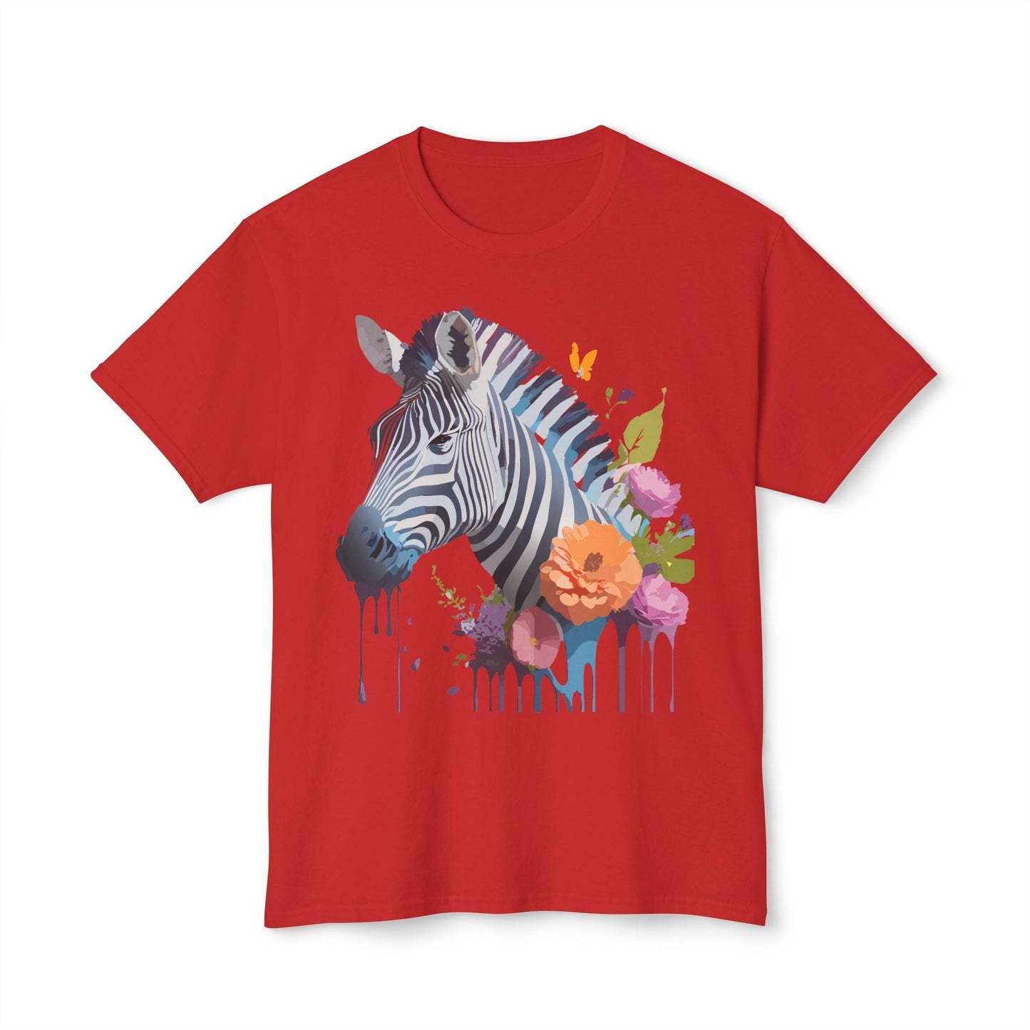 Unisex Zebra Art T Shirt With Full Color Print HD Cotton Tee Made In USA For Everyday Style