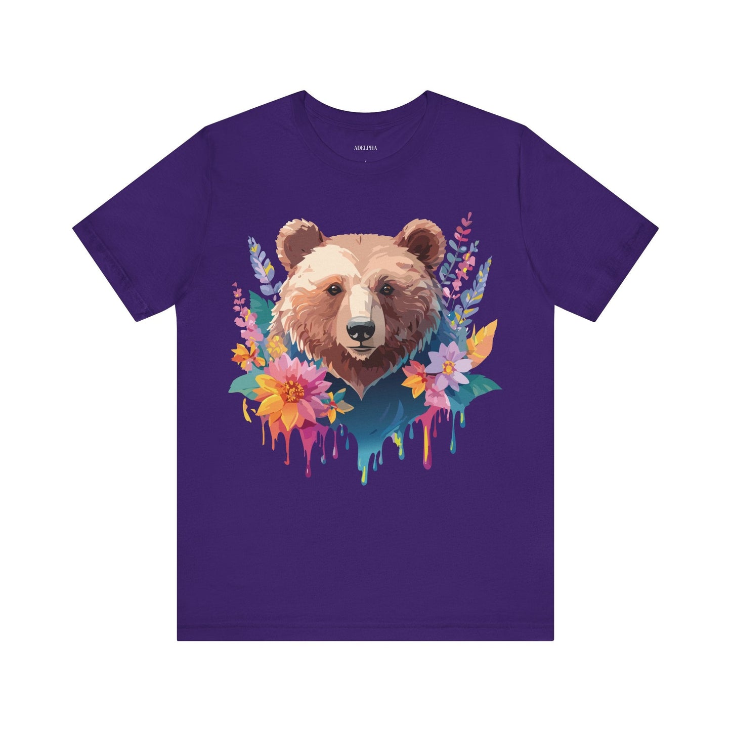 Bear Graphic Unisex 100 Cotton Short Sleeve Art Design Vintage T-Shirt 5