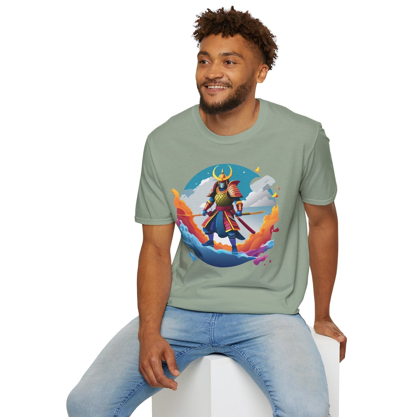 Samurai Shirt Unisex Gildan Softstyle 64000 Tee 100 Percent Ring Spun Cotton Lightweight