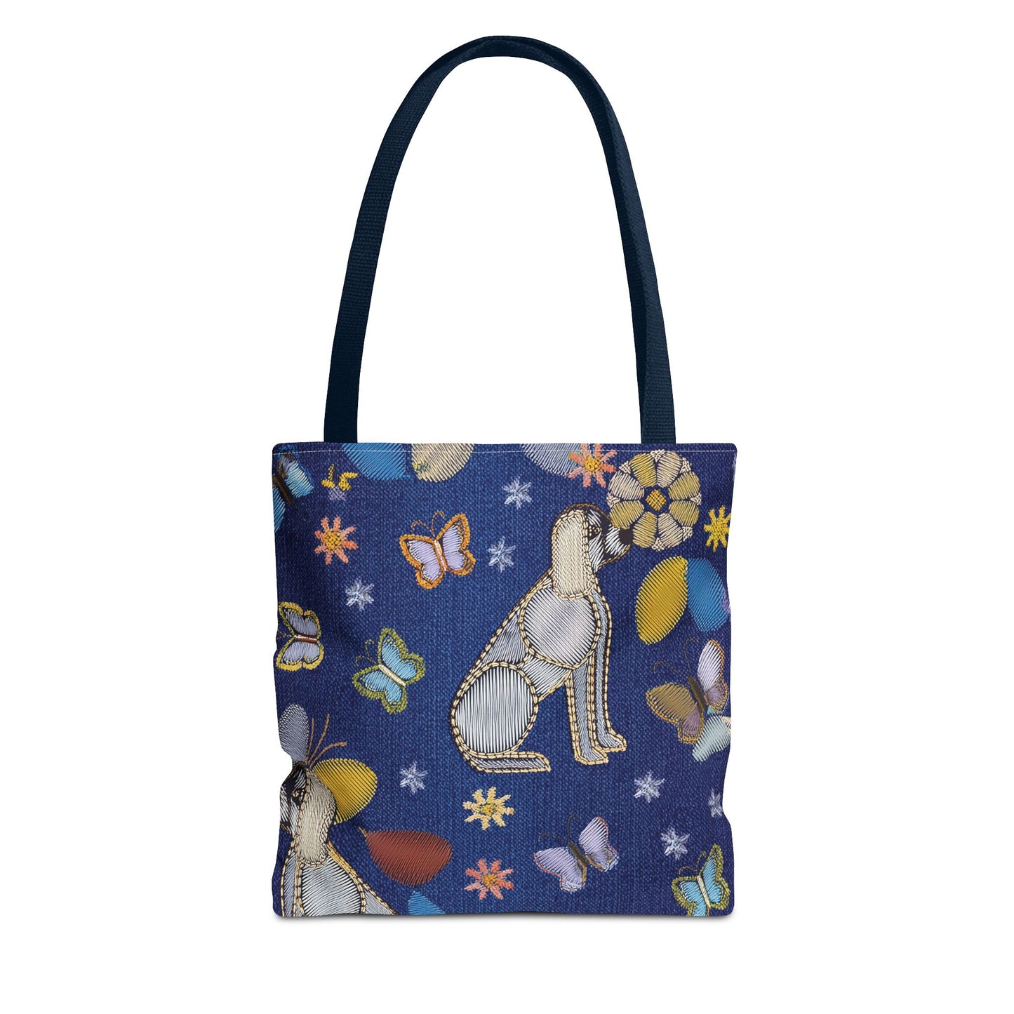 Denim Fabric Imitation Print Unisex Canvas Bag Poly Spun 3 Sizes Tote Bag 191-2