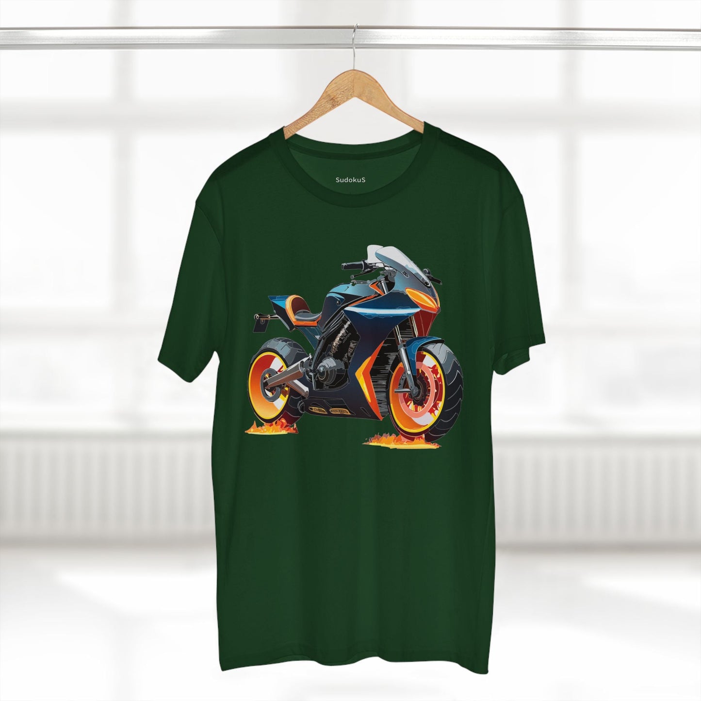 Moto Bike Graphic Unisex 100 Cotton Staple Tee 25