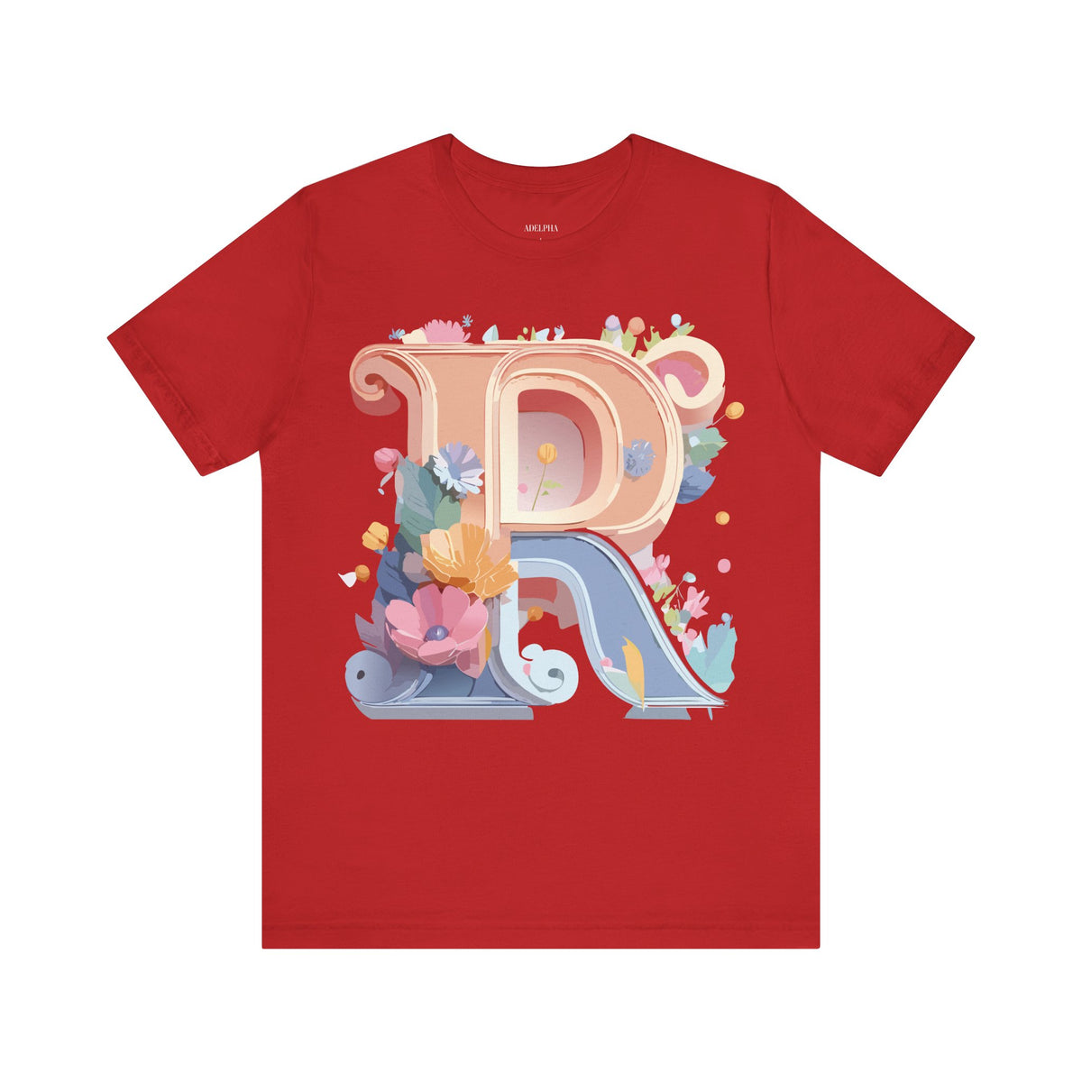 Letter R Graphic Unisex Cotton Bella+Canvas Tee with Art Letter Design