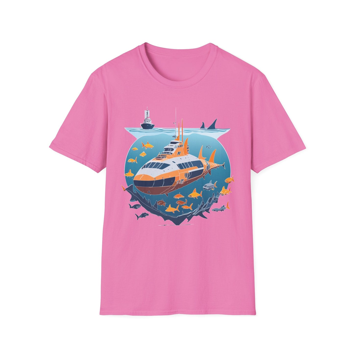 Ocean Tee Shirt Unisex Short Sleeve Gildan Softstyle 64000 Premium Comfort Ocean Artwork