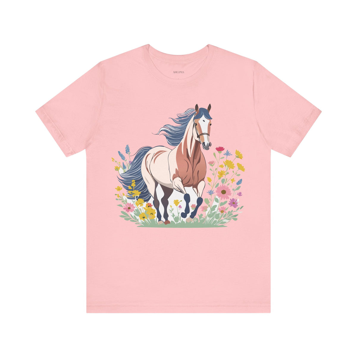Horse Graphic Unisex Cotton Bella+Canvas Tee with Art Animal Design e30
