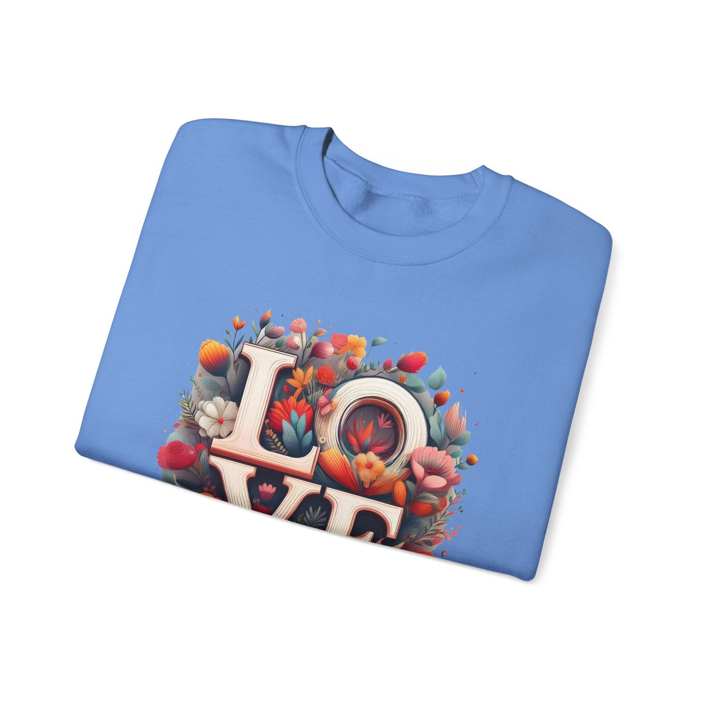 Floral Love Valentines Day Sweatshirt Unisex Crewneck Love Flower Gift Idea Cozy Everyday Wear