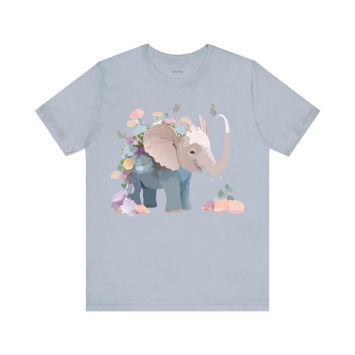 Elephant Graphic Unisex Cotton Bella+Canvas Tee with Art Animal Design e131