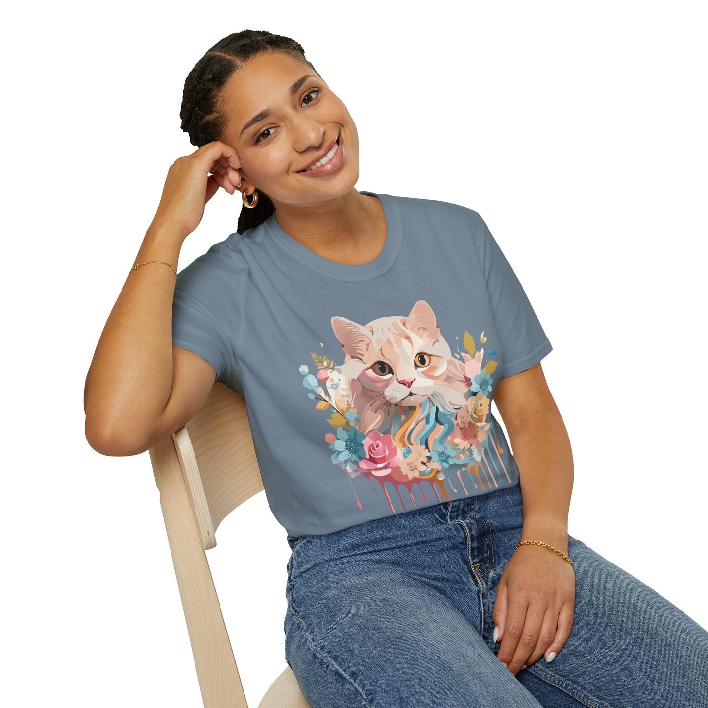 Unisex Cat Shirt Kitten Tee Cat Lover Tee Softstyle 64000 Gildan