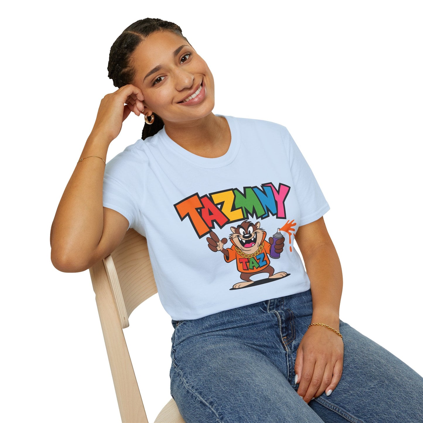 Unisex Cartoon T Shirt With Animation Print Funny Animals Softstyle Tee From Gildan 64000