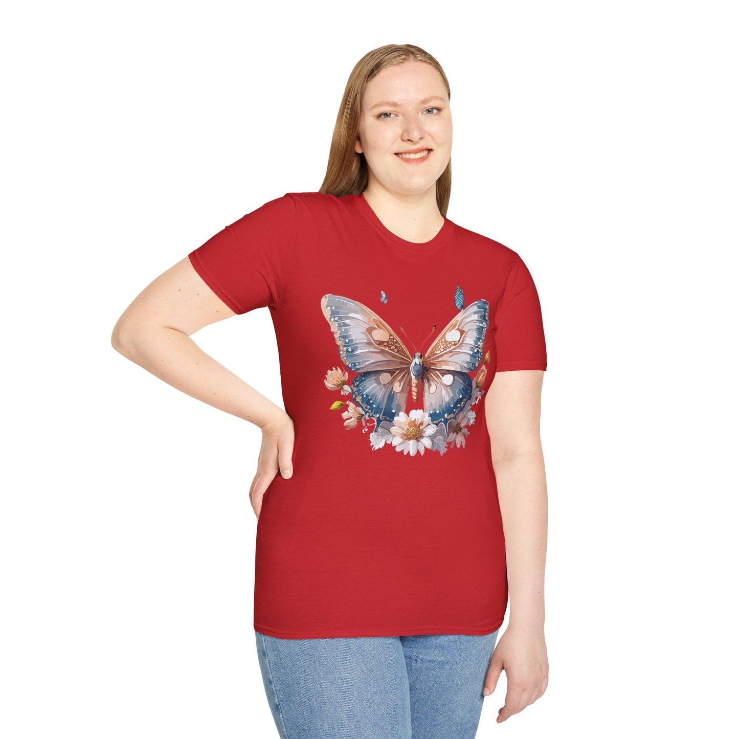 Butterfly Shirt Unisex Monarch Design Gildan 64000 Ring Spun Cotton Softstyle Tee For Comfort