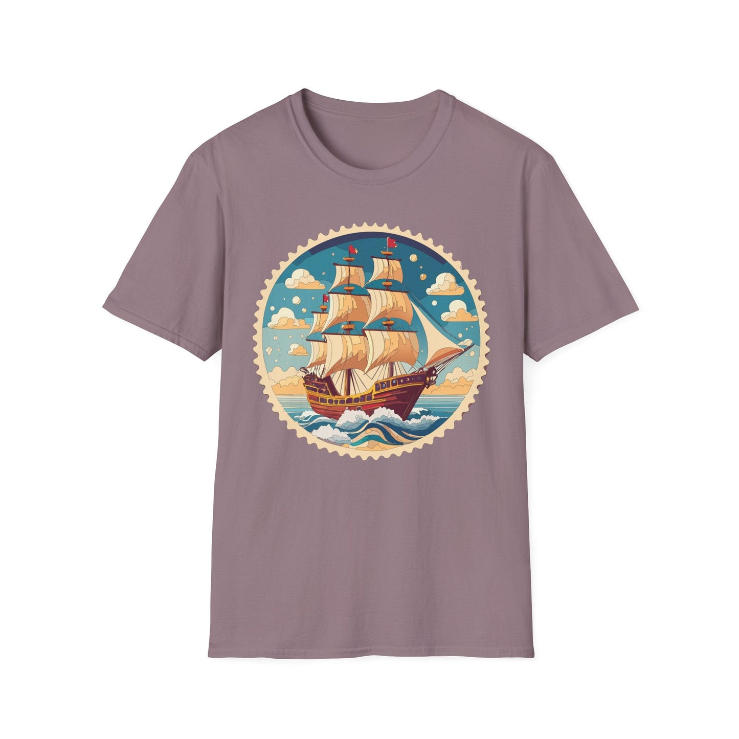 Frigate Ship T Shirt Unisex Short Sleeve 100 Percent Ring Spun Cotton Soft Tee Gildan 64000