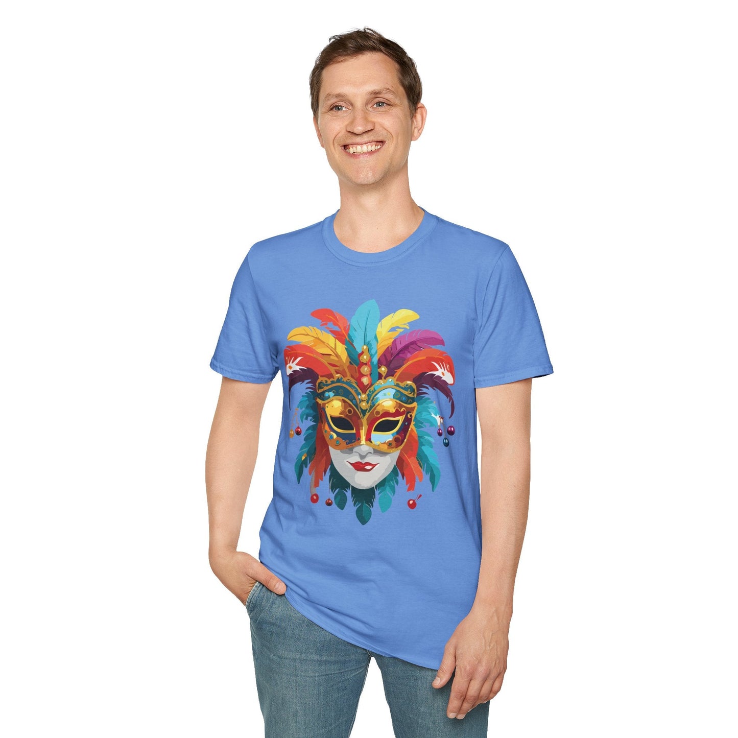 Mask Graphic Unisex Cotton Masquerade Design Artwork Tee 30