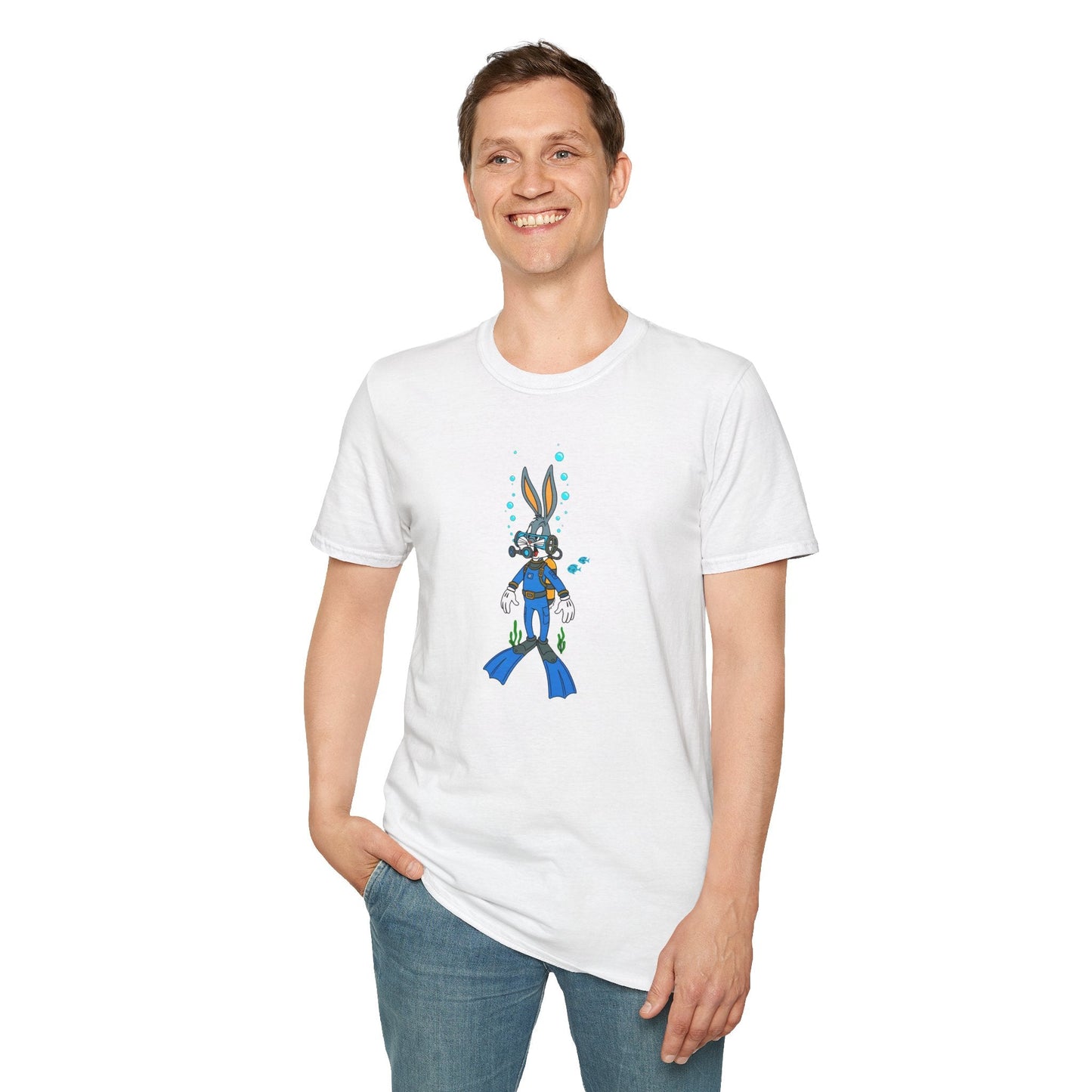 Cartoon Bunny Graphic Unisex Cotton Animal Animation Artwork Design Tee 20