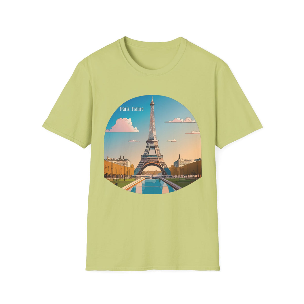 Paris Eiffel Tower Illustration T-Shirt | Paris, France Graphic Tee