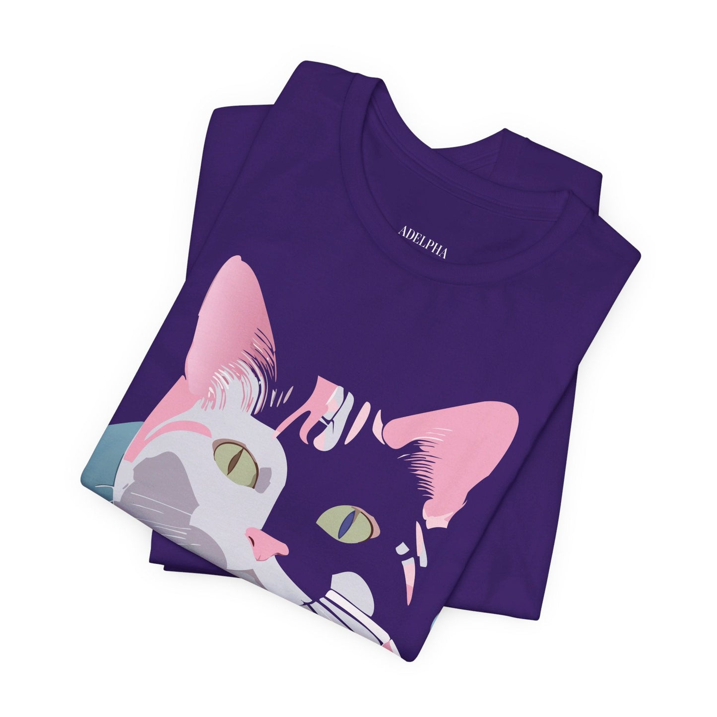 Cat Graphic Tee Unisex Short Sleeve T Shirt Adelpha Vintage Inspired Design