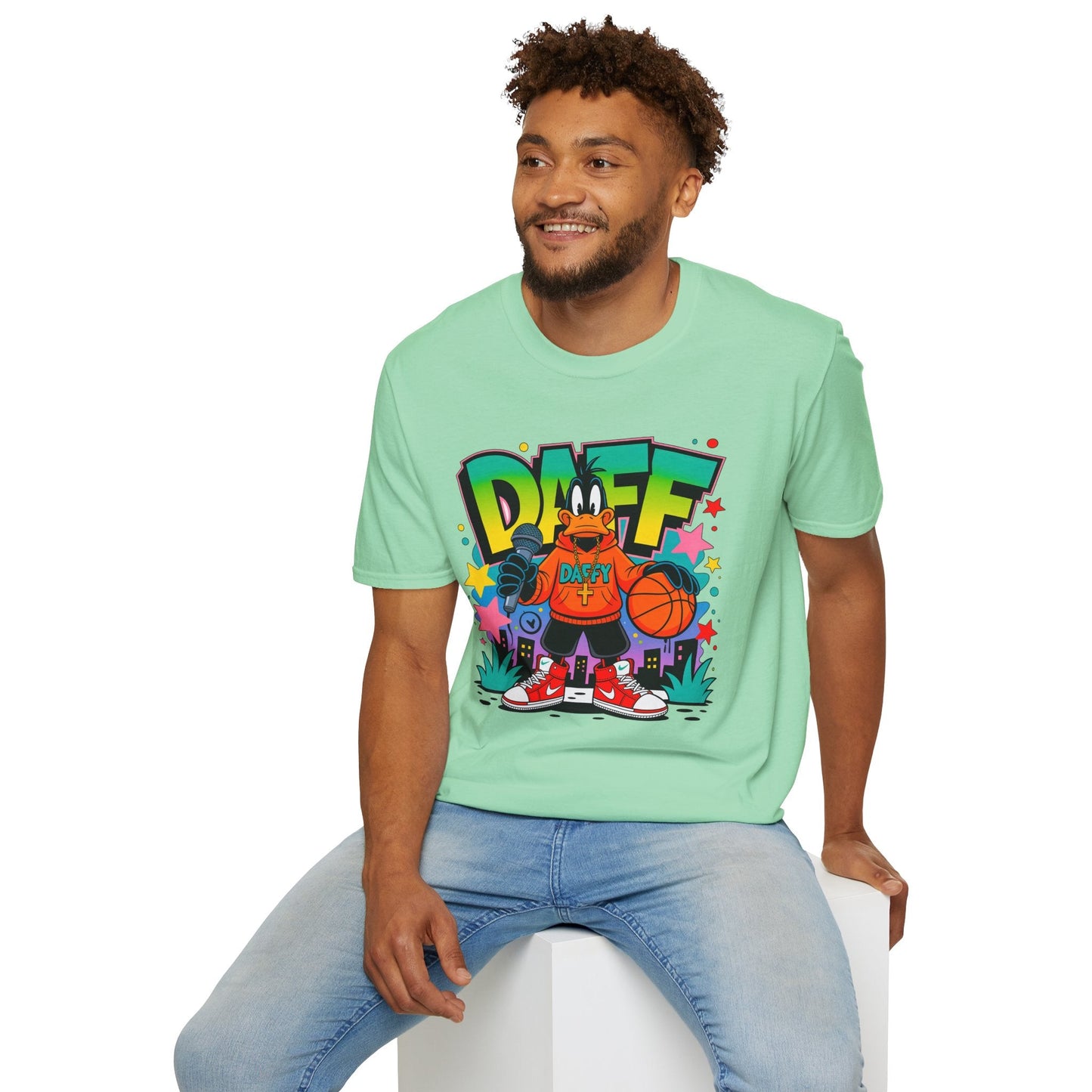 Unisex Cartoon T Shirt With Animation Design Funny Animals Tee Gildan Softstyle 64000