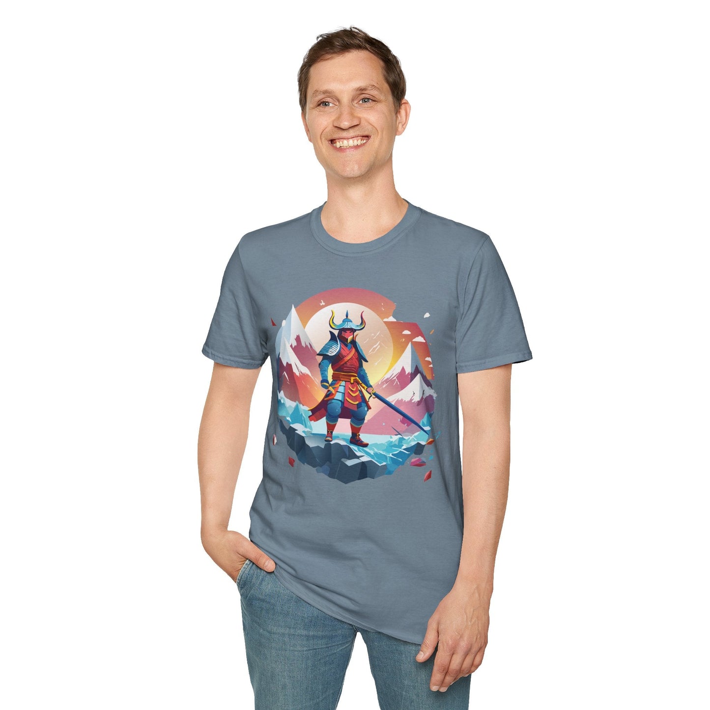 Samurai Style T Shirt Unisex Softstyle 64000 100 Percent Ring Spun Cotton Comfortable Tee