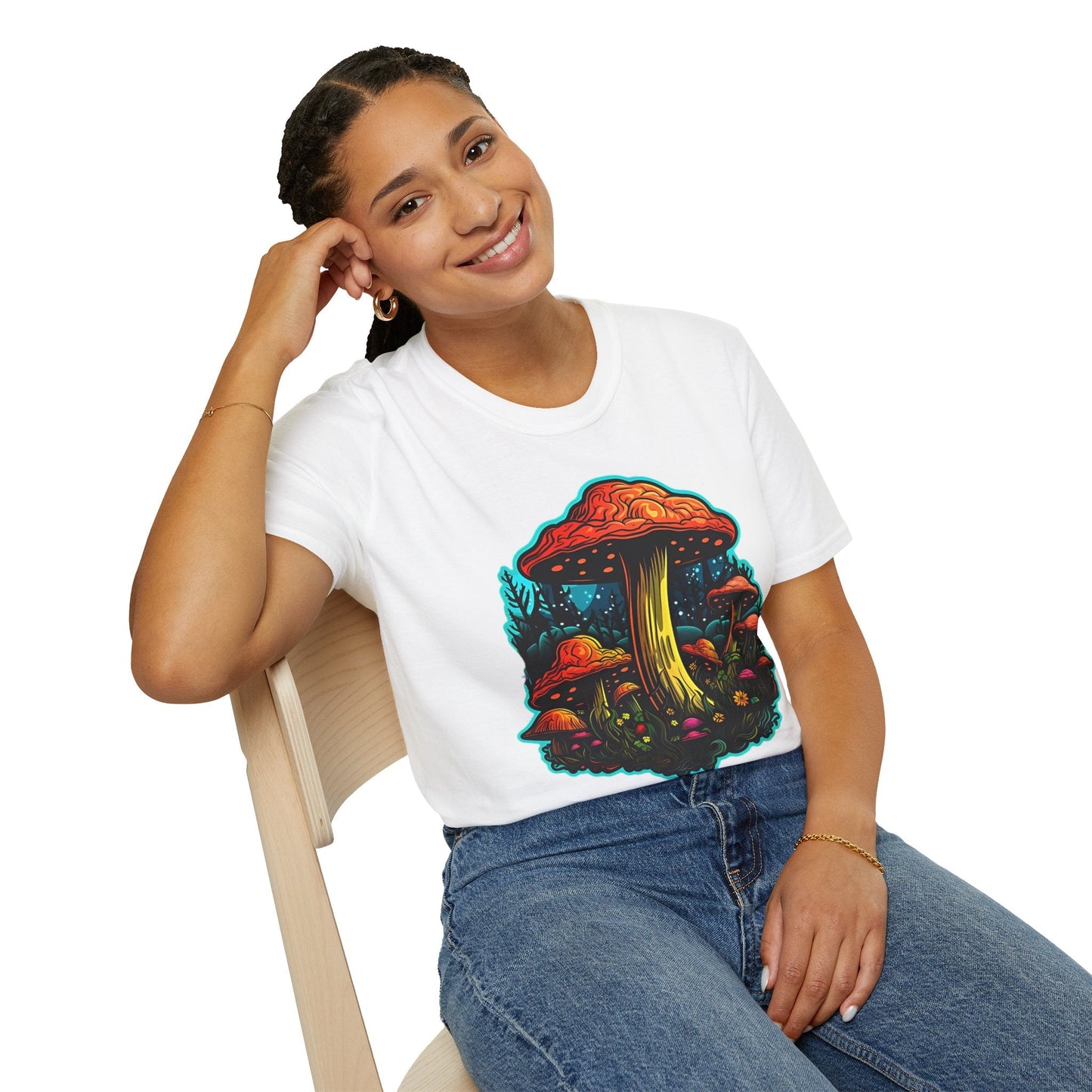 Mashroom Tee Shirt Unisex Softstyle 64000 With Funny Mashroom Fungus Graphic Design