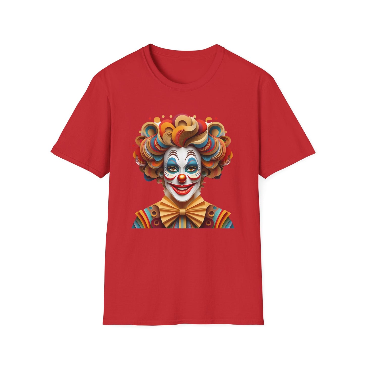 Unisex Clown Shirt Funny Man Circus Tee Short Sleeve Gildan Softstyle 64000 Cotton