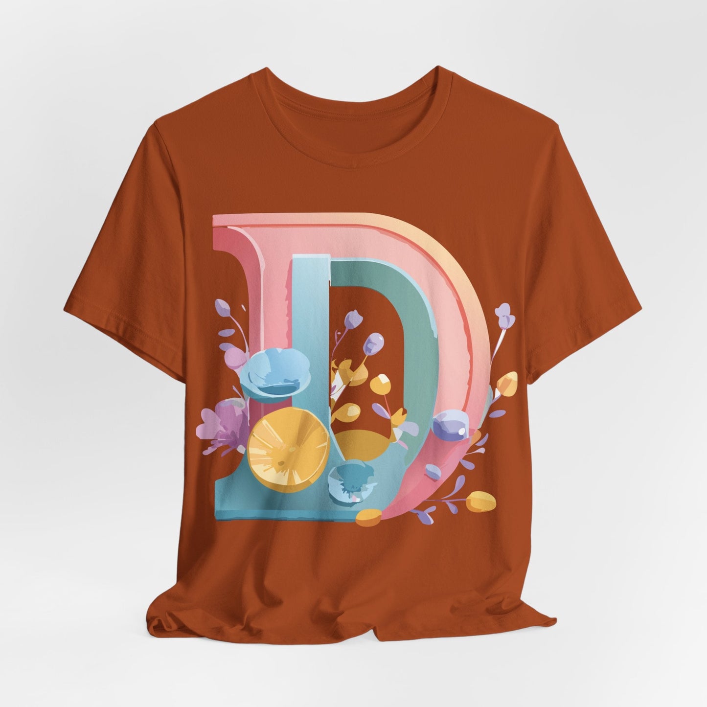 Letter D Shirt Unisex Jersey Graphic Tee From Adelpha With Vintage Inspired Artwork Short Sleeve