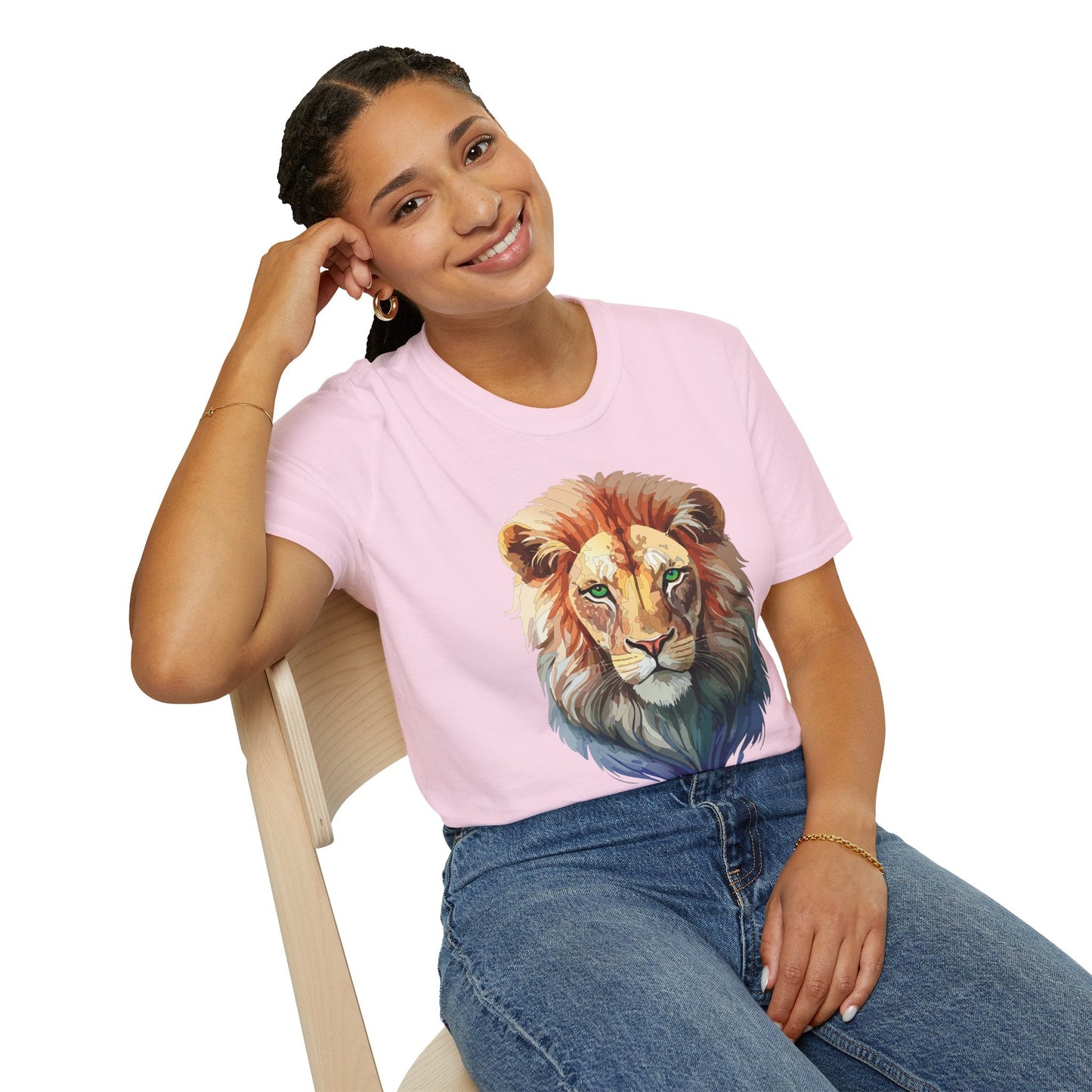 Lion Shirt Unisex Animal Tee Gildan Softstyle 64000 Cotton Tee