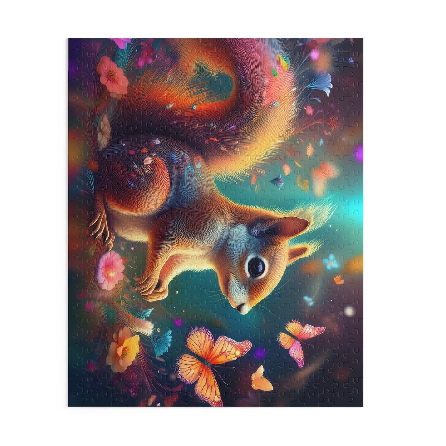 Puzzles-59 Kids Squirrel Puzzle 500-Piece  Floral Squirrel Puzzle 500-Piece, Animals Kids Puzzles Size: 16" x 20",  Ages 9+