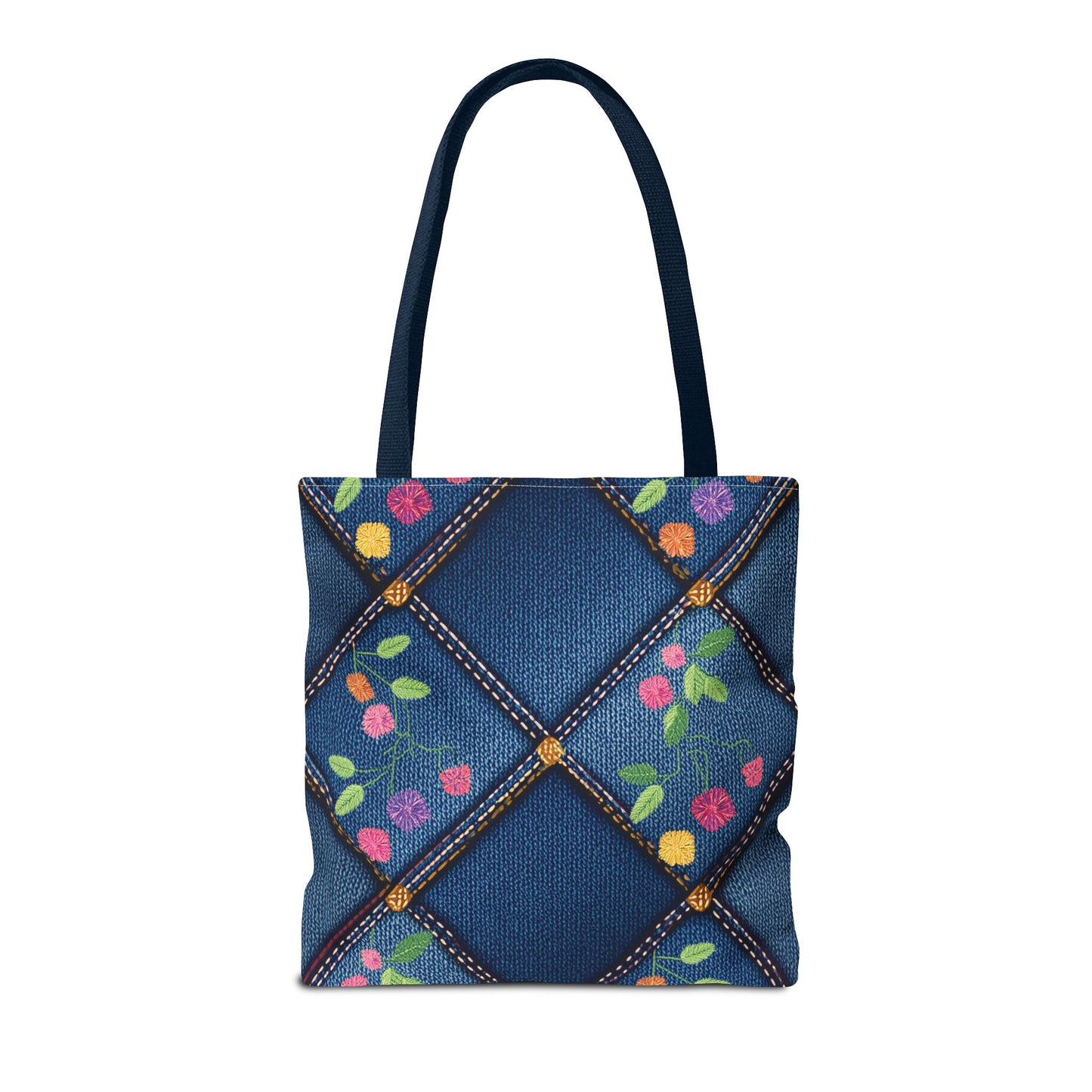 Denim Fabric Imitation Print Unisex Canvas Bag Poly Spun 3 Sizes Tote Bag 124