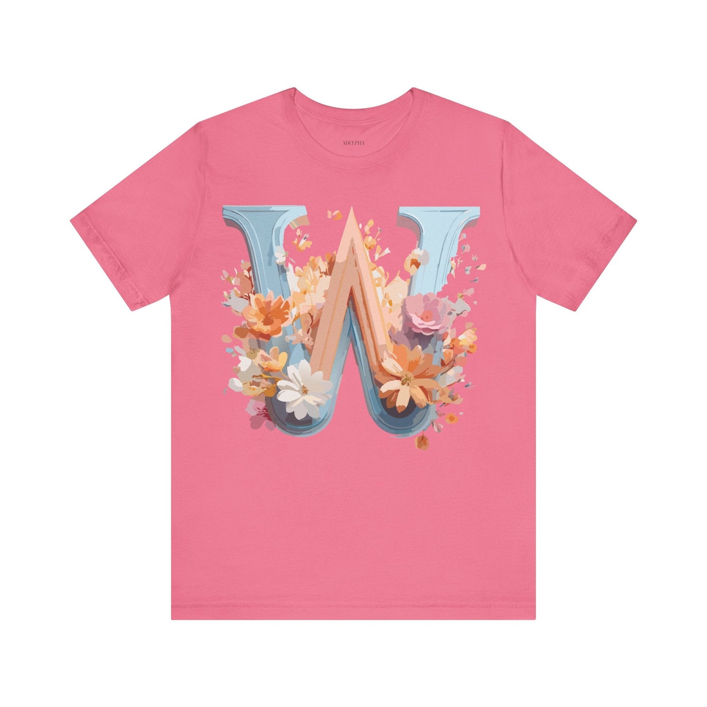 Letter W Shirt Unisex Graphic Tee Vintage Inspired Adelpha Art Design Short Sleeve