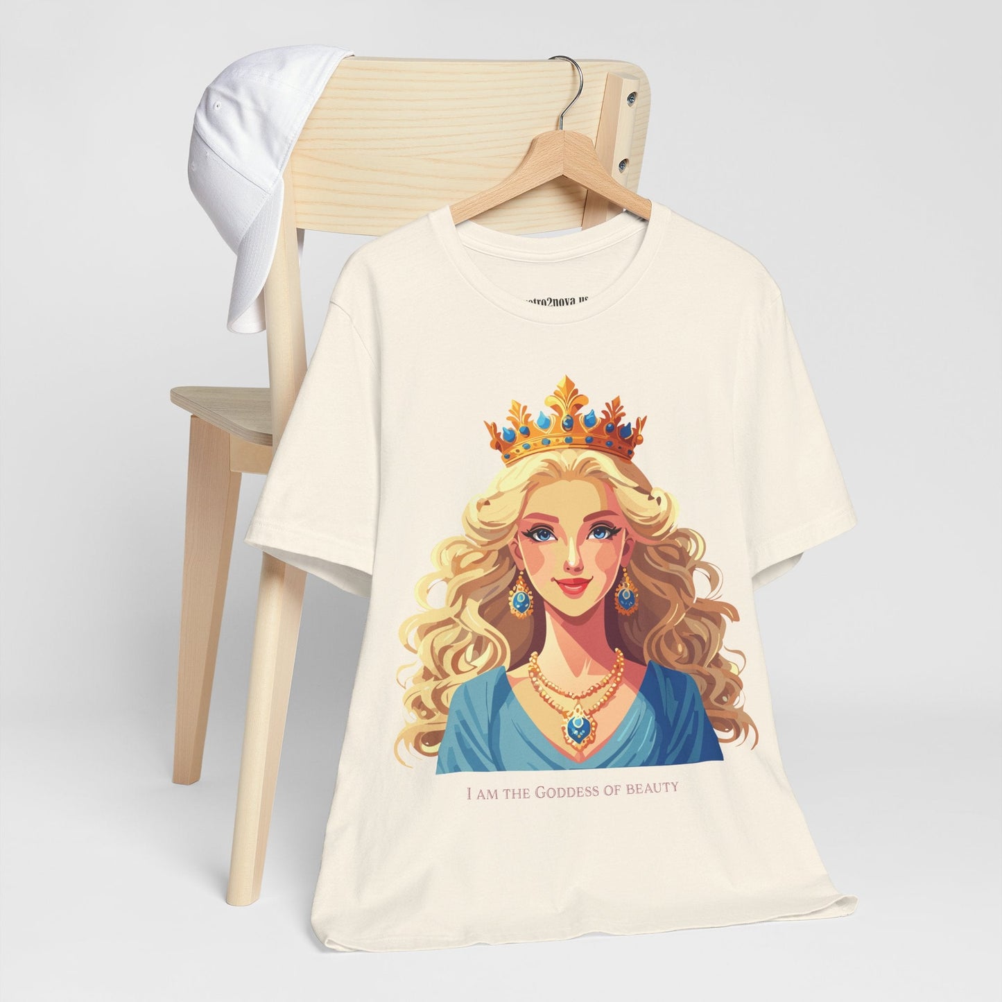 Goddess Graphic Cotton Tee Unisex Short Sleeve By Retro2Nova Original Art Vintage Inspired