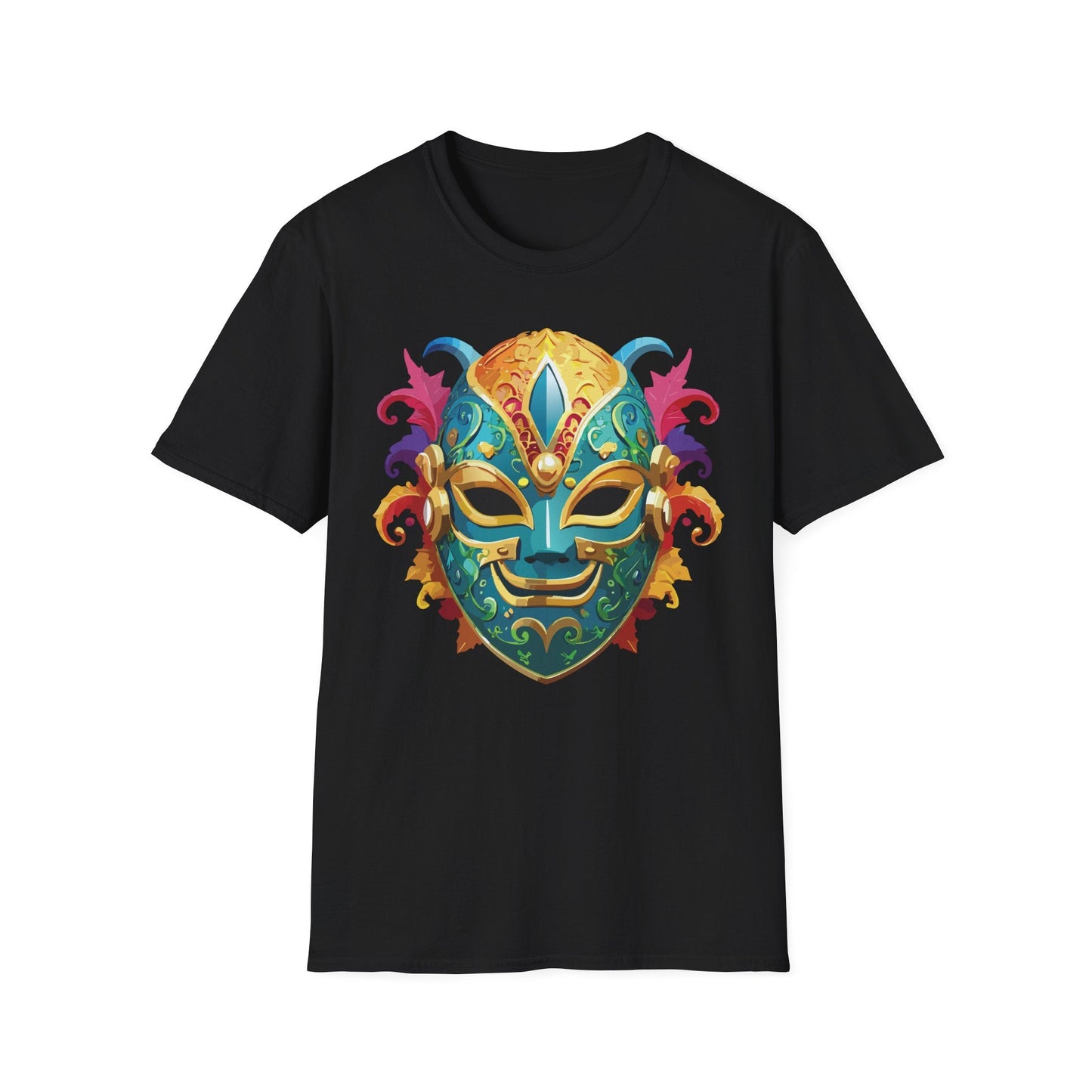 Mask Tee Shirt Unisex Softstyle Gildan 64000 100 Percent Ring Spun Cotton Comfortable Masquerade Tee