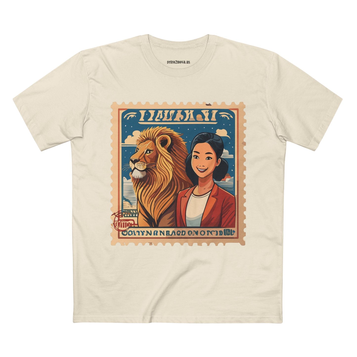 Postage Stamp Shirt PS32 Unisex Premium Cotton Tee With Original Art Design Retro2Nova