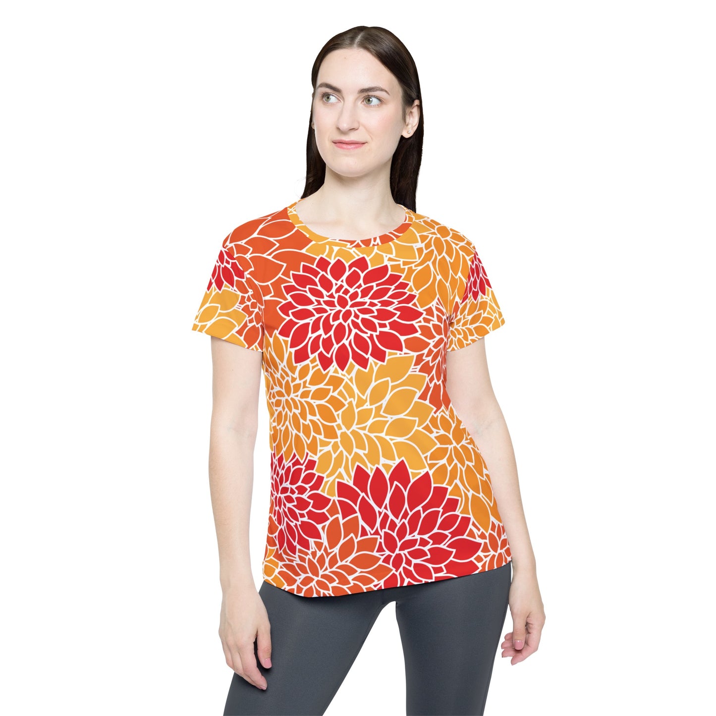 Poly Jersey Tee Shirt with floral prints