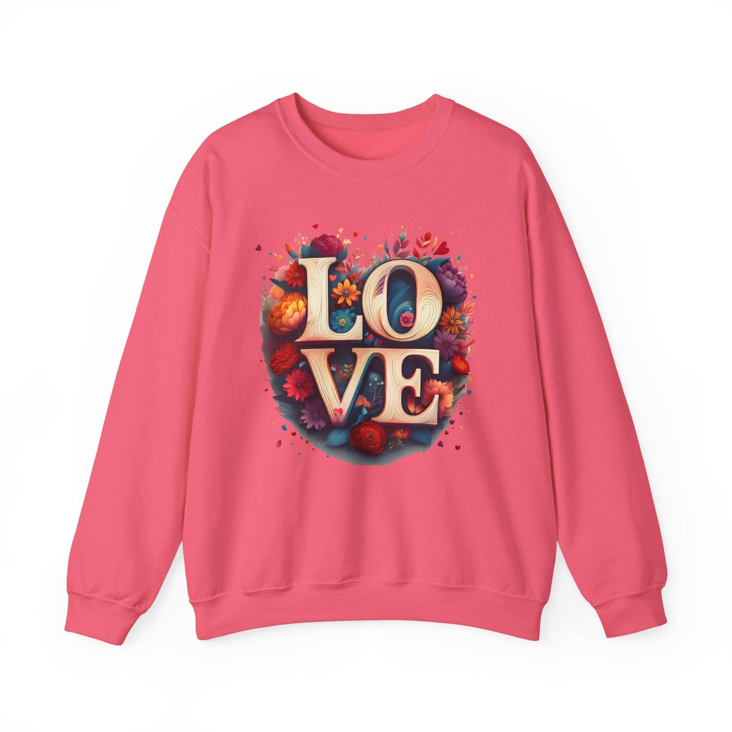 Floral Love Sweatshirt Unisex Valentines Day Gift Love Flower Crewneck Sweatshirt