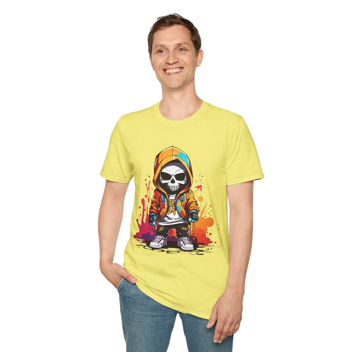 Skull Graphic Unisex Cotton T-shirt with Skeleton Artwork Design 30
