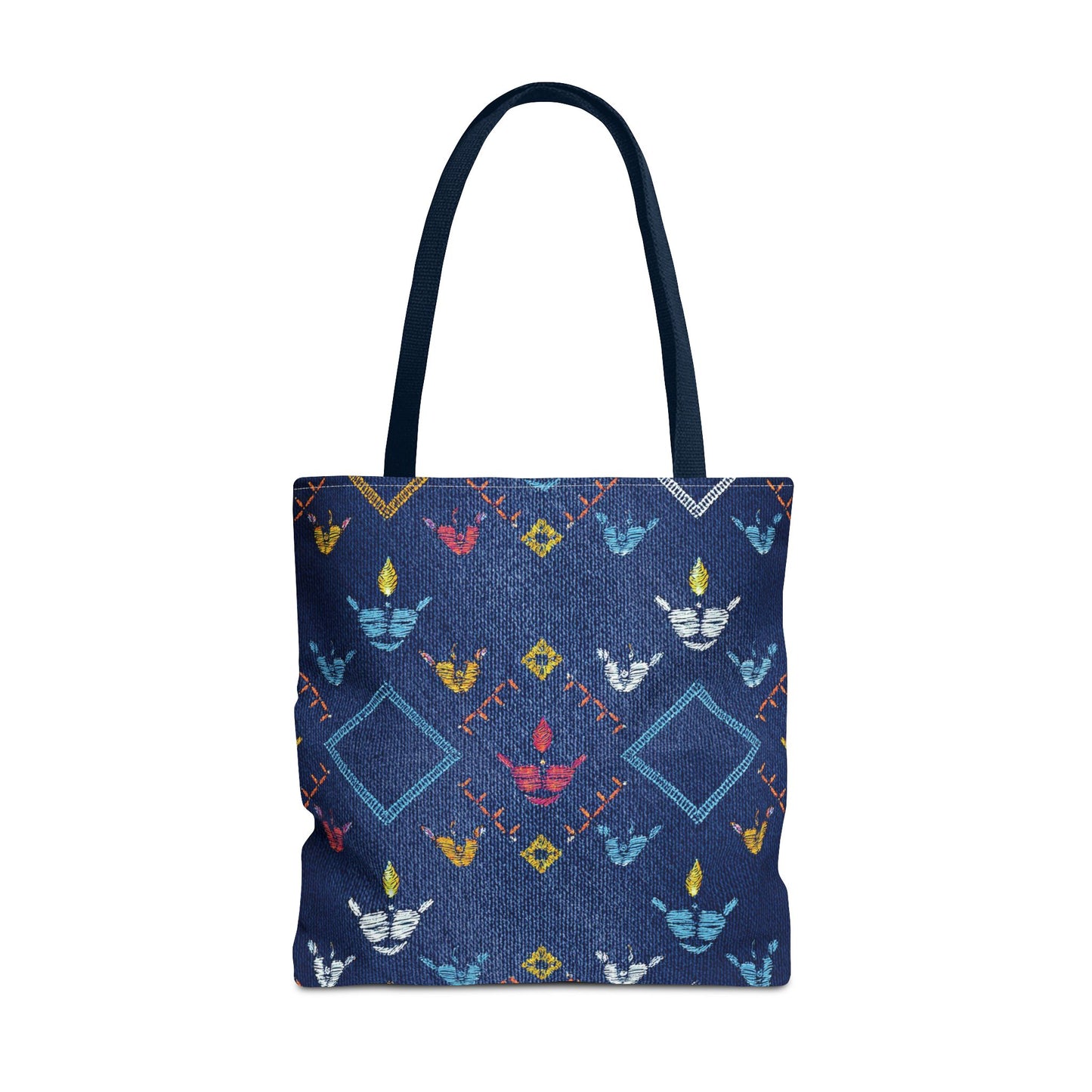 Diwali Graphic Denim Fabric Imitation Print Unisex Canvas Bag Poly Spun 3 Sizes Tote Bag 205-13