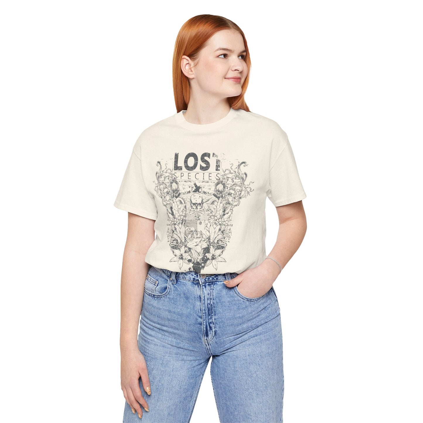 Lost Species Tee Floral Wildlife Illustration Rock Band T-Shirt A-7