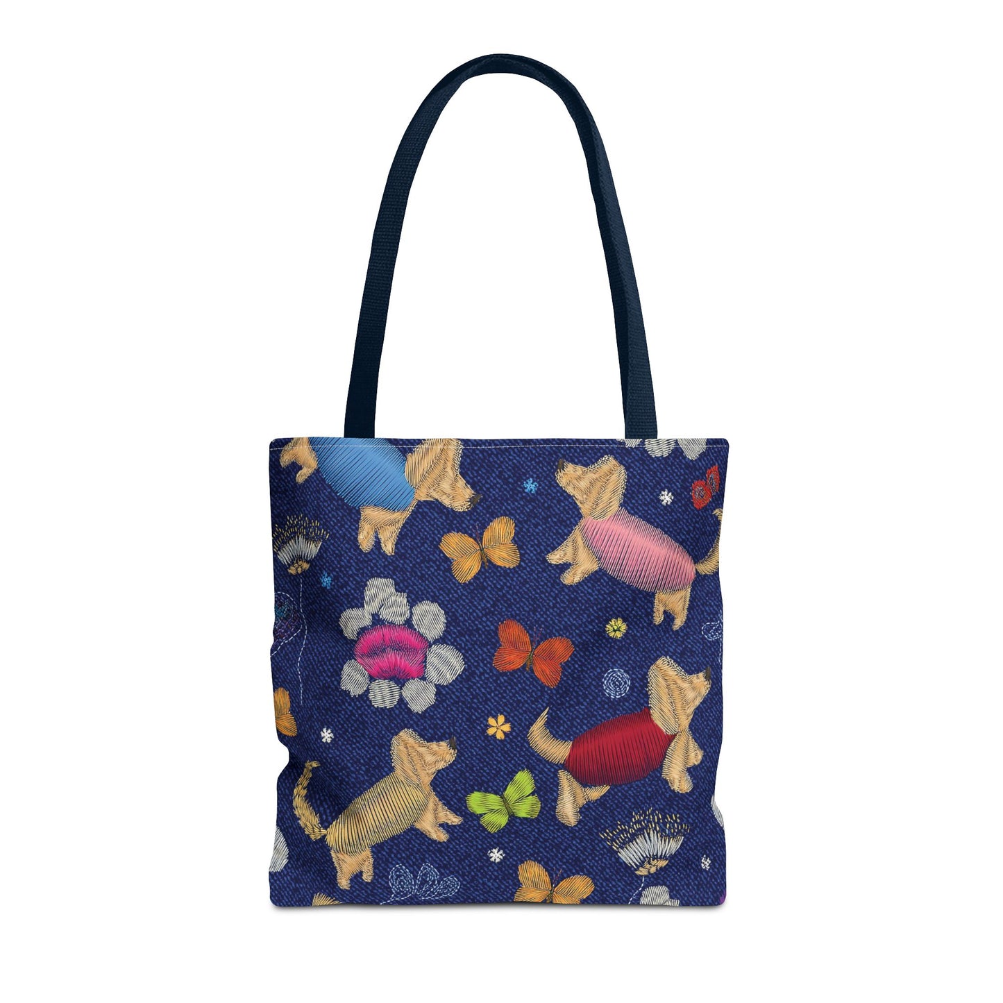 Denim Fabric Imitation Print Unisex Canvas Bag Poly Spun 3 Sizes Tote Bag 191-4