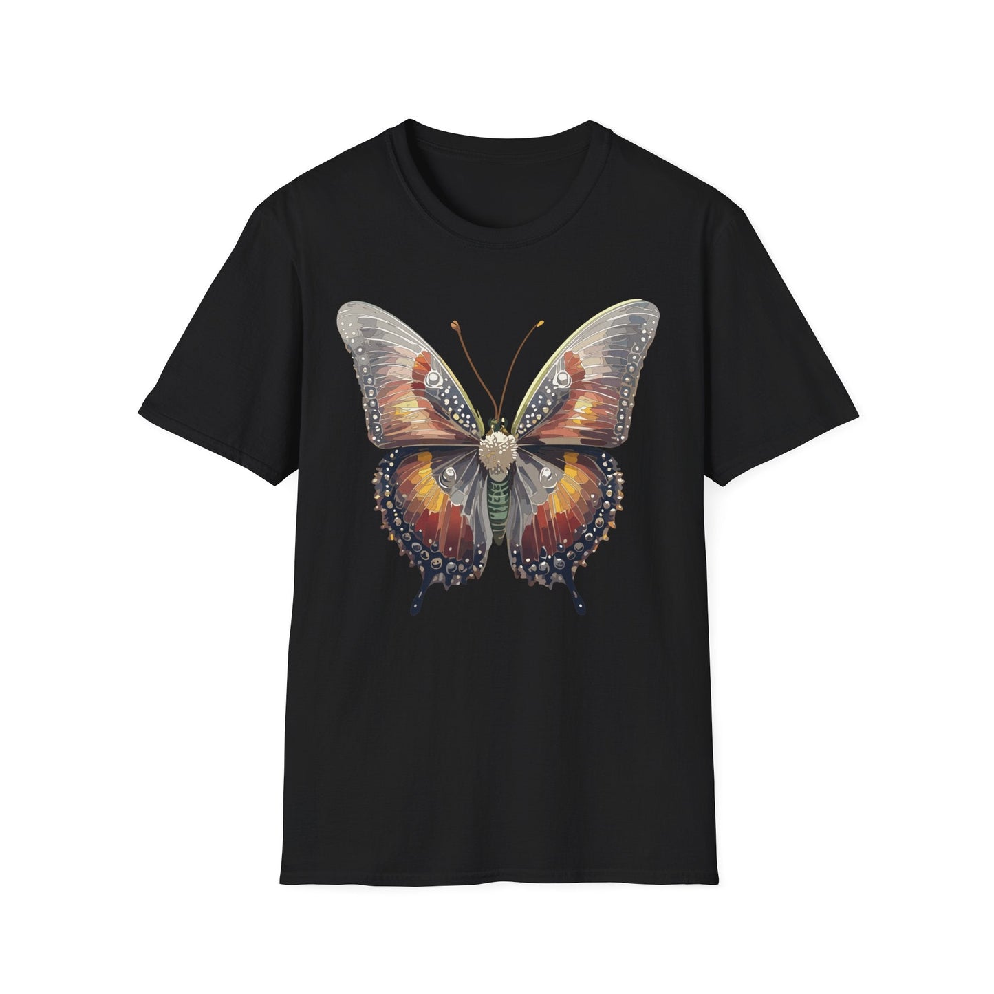 Butterfly Shirt Unisex Lightweight 100 Cotton Gildan Softstyle 64000 Tee Monarch Butterfly Design