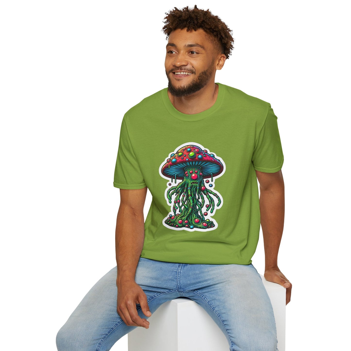 Mashroom Tee Shirt Unisex Funny Mashroom Shirt With Fungus Art Design Gildan Softstyle 64000