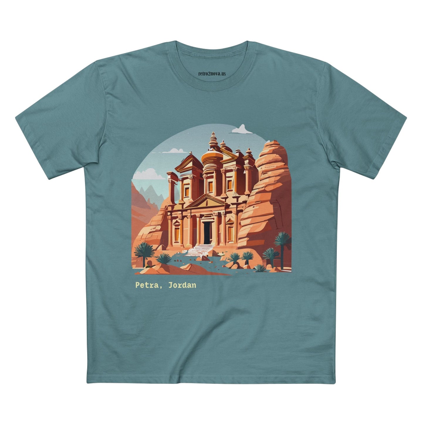 Travel Shirt Unisex Petra Tourist Shirt Art Design Premium Cotton Tee Retro2Nova