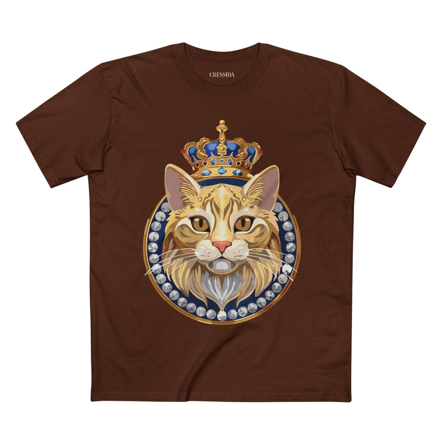 Cat Graphic Unisex 100 Cotton Tee With Unique Animal Golden Medallion Art Design 13