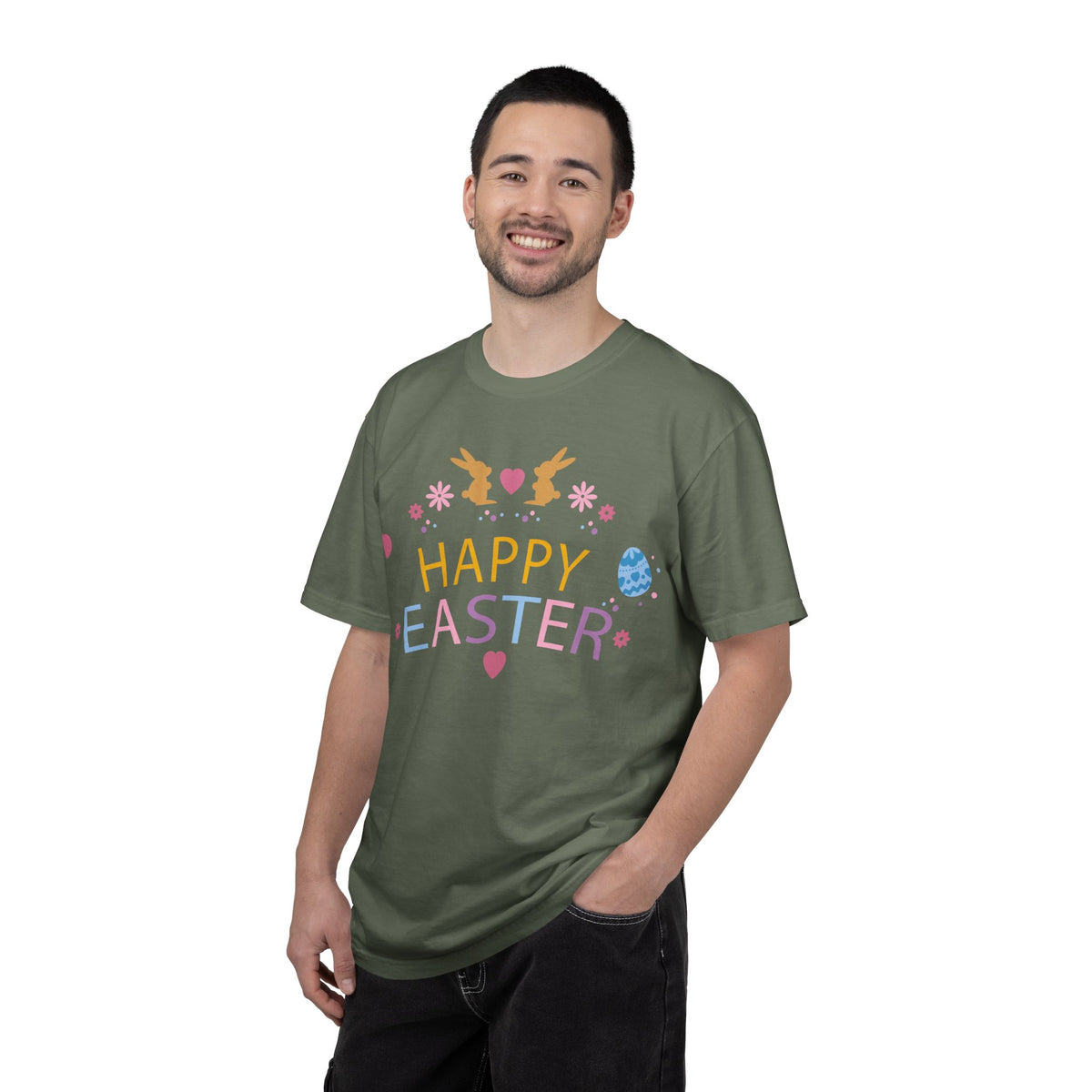 Easter Bunny Heart T-Shirt, Tee Shirt with Easter Signature, T Shirt with Easter Prints, Tee Shirt with Easter Design 2