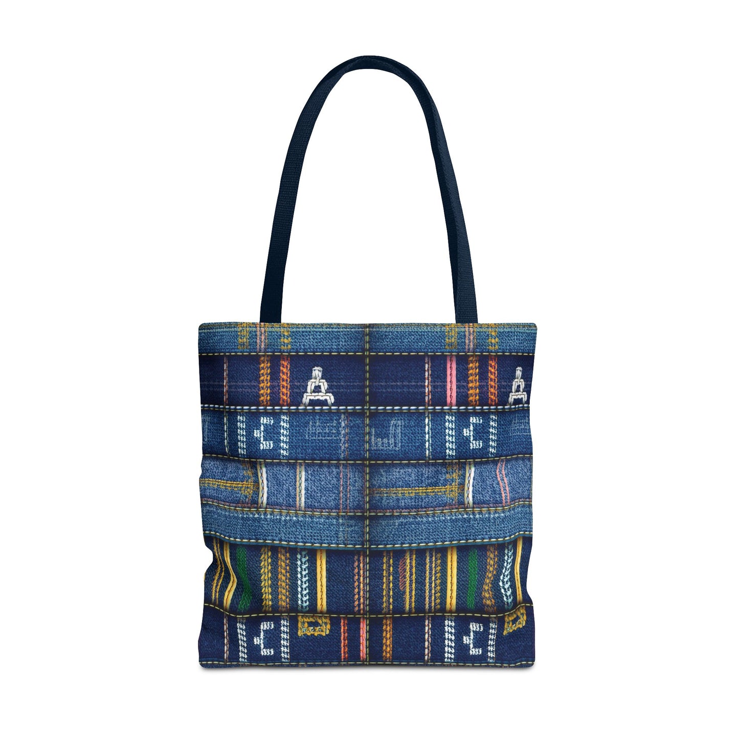 Denim Fabric Imitation Print Unisex Canvas Bag Poly Spun 3 Sizes Tote Bag 187