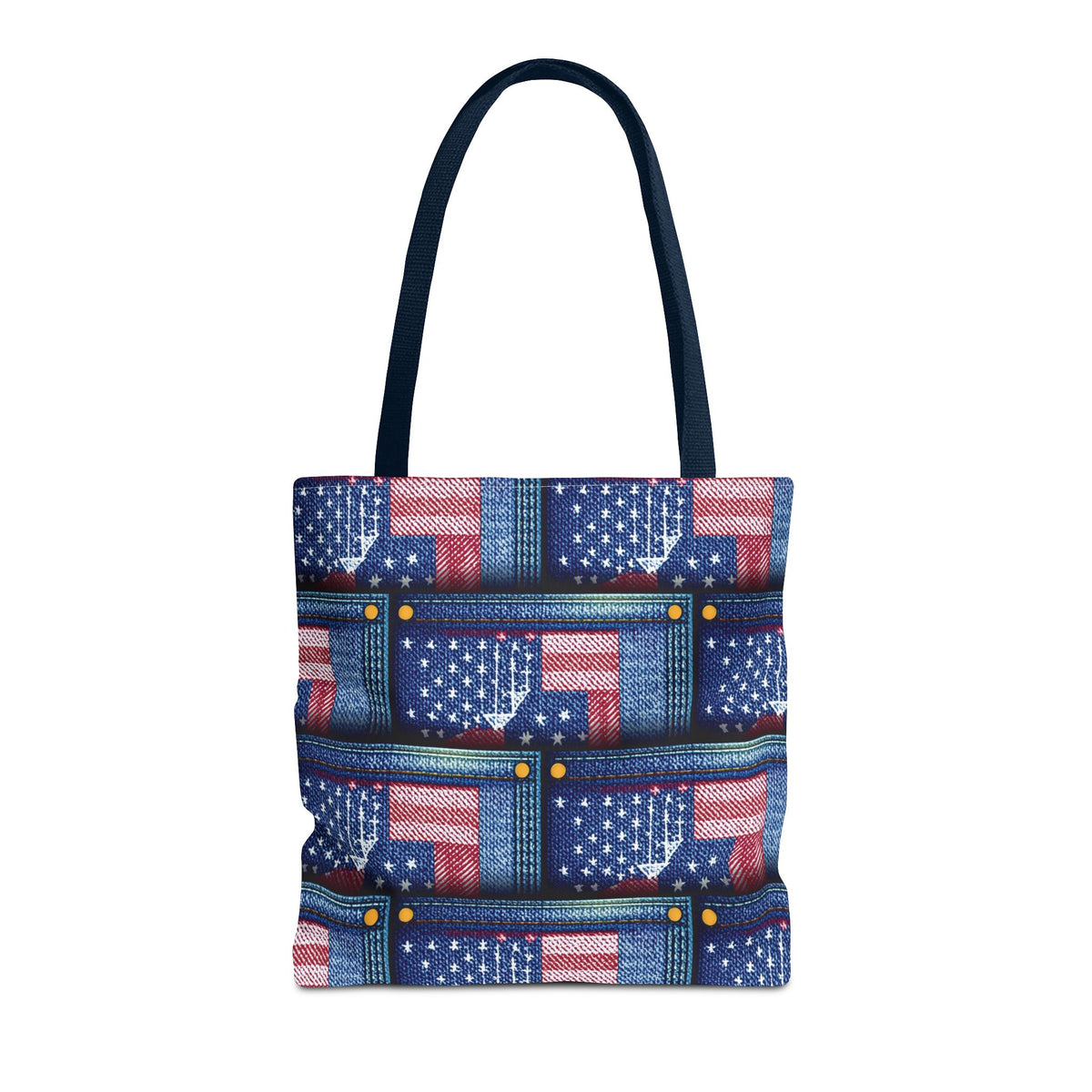 4th of July Graphic Denim Fabric Imitation Print Unisex Canvas Bag Poly Spun 3 Sizes Tote Bag 200-15