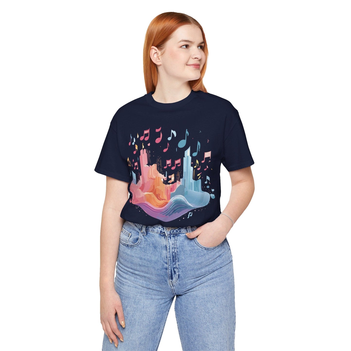 Music Graphic Unisex 100 Cotton Vintage Art with Musical Elements Tee 23