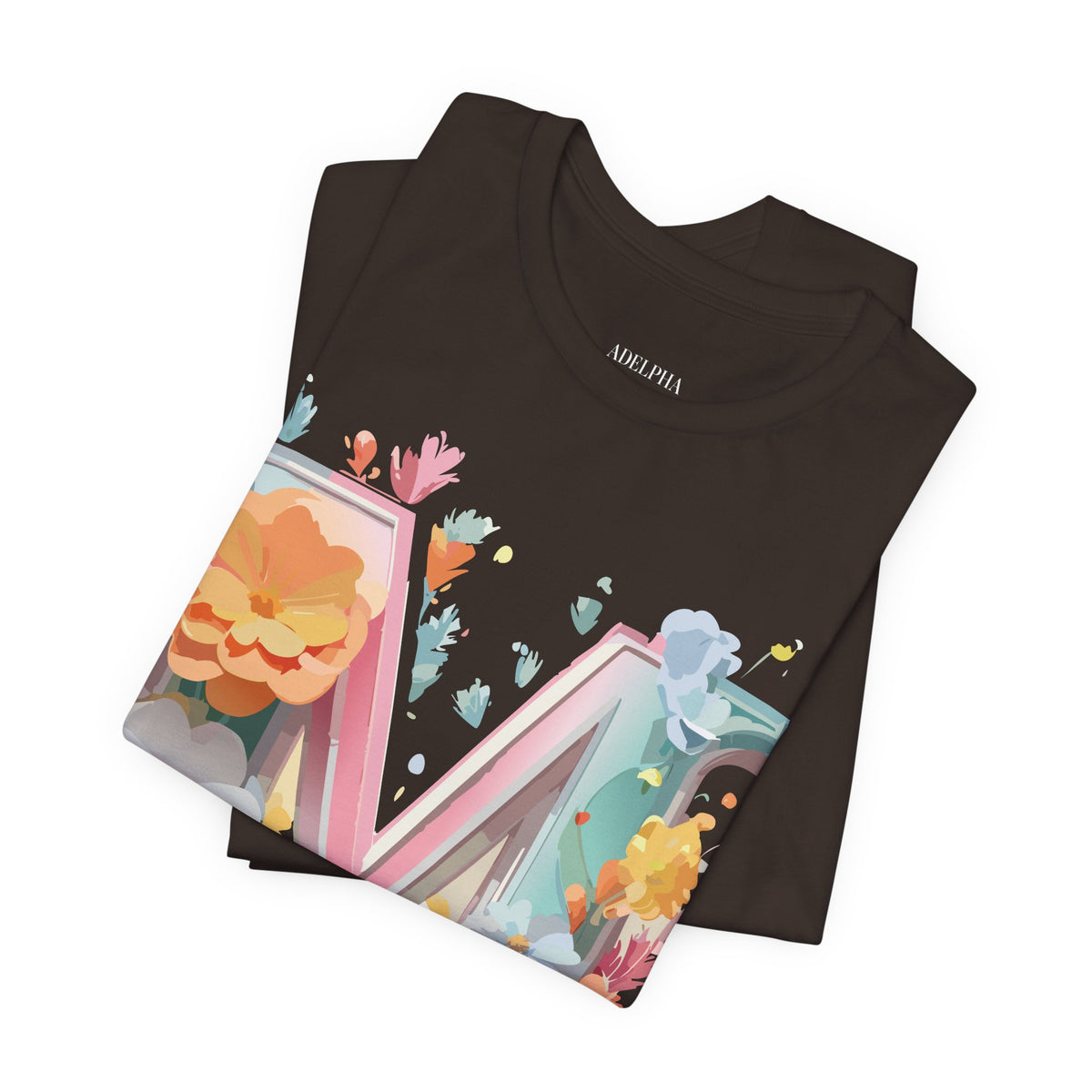 Letter M Graphic Unisex Cotton Bella+Canvas Tee with Art Letter Design